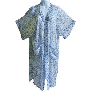Rachel Zoe Floral Kimono Duster Large Pockets Lightweight Open Front India OS